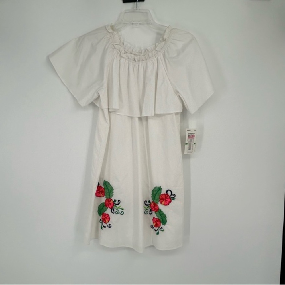 NWT Gianni Bini Girls White Embroidered Summer Vacation Girls Dress‎ Size Large